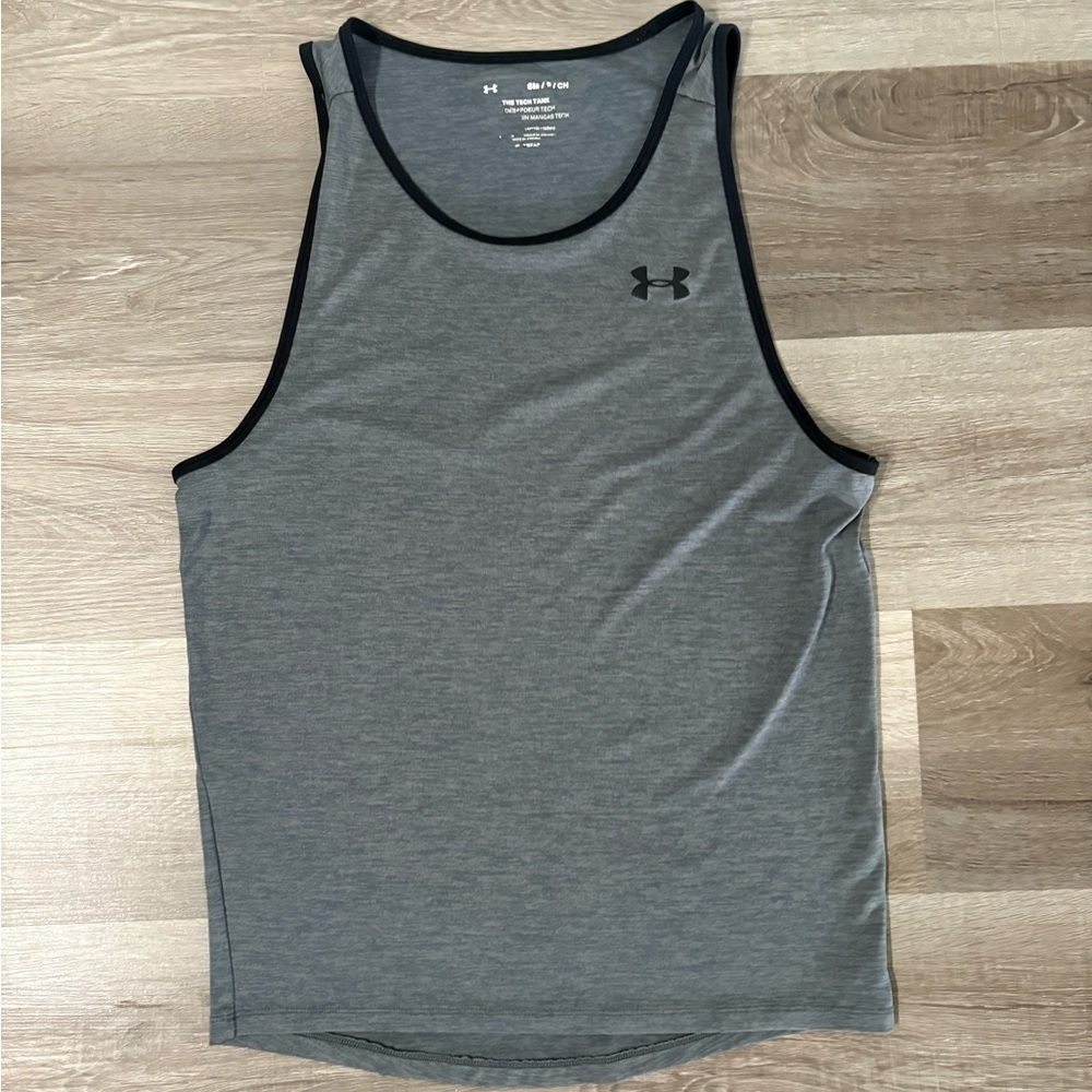 Under Armour Men’s Heather Gray Tank Top with Black Trim